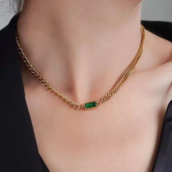 Waterproof double chain necklace - Picture 3 of 5